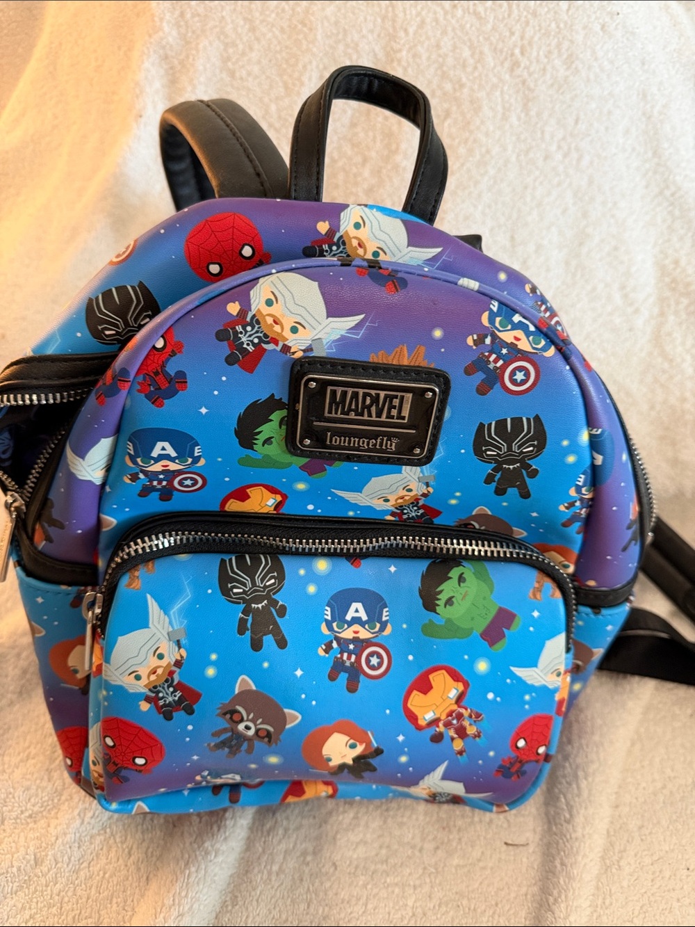 Loungefly Kids Blue Marvel Chibi Character Mini Backpack